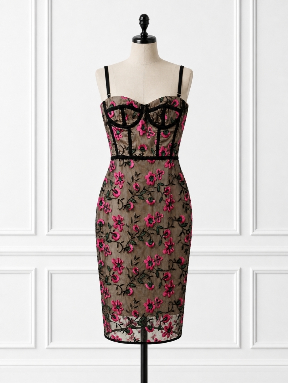 Milly Floral Bustier Knee Length Dress